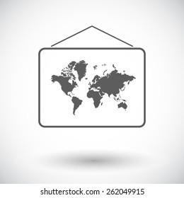 Map. Single flat icon on white background. Vector illustration.