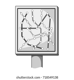 Map, single icon in monochrome style.Map, vector symbol stock illustration web.