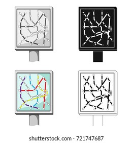 Map, single icon in outline style.Map, vector symbol stock illustration web.