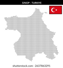 A map of Sinop region displayed with dots