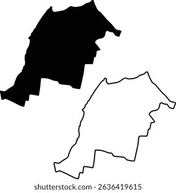 Map of Sint Maarten NL Silhouette Flat and Outline Design