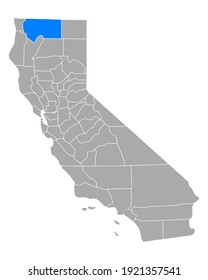 Map of Siskiyou in California on white