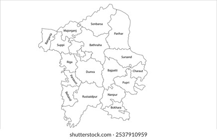 Map of Sitamarhi District Block ,Sitamarhi District, Bihar State, Republic of India, Government of Bihar, Indian territory, Eastern India, politics, village, tourism