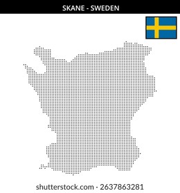 Map of Skane region with dots