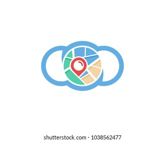 Map Sky Icon Logo Design Element