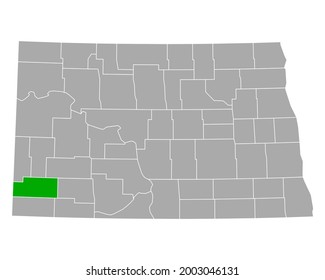 Map of Slope in North Dakota on white