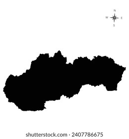 Map of Slovakia in blue colour High detailed vector map - Slovakia