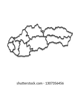 Map of Slovakia - High detailed on white background. Abstract design vector illustration eps 10.