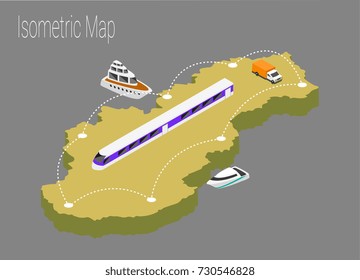 Map Slovakia isometric concept. 3d flat illustration of Map Slovakia.