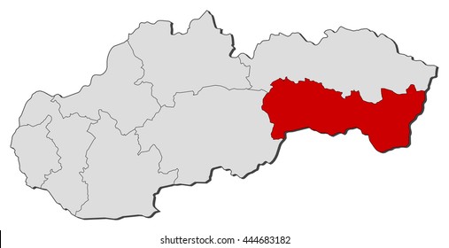 Map - Slovakia, Kosice