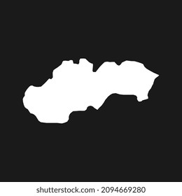 Mapa de Eslovaquia de fondo negro