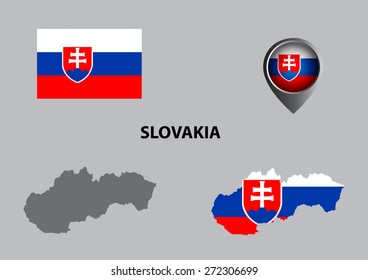 Map of Slovakia and symbol