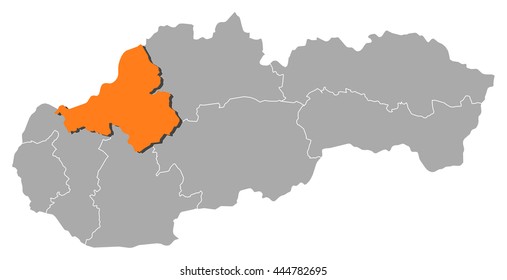 Map - Slovakia, Trencin