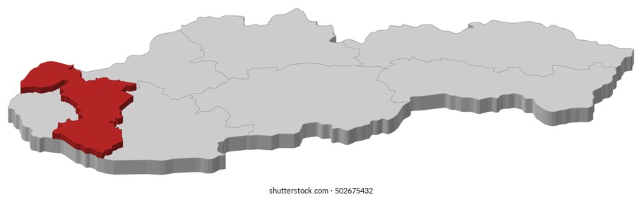 Map - Slovakia, Trnava - 3D-Illustration