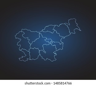 Map of Slovenia - Abstract mash line and point scales on circuit dark background. symbol for your web site design map logo, app, ui,Travel. Vector illustration eps 10.