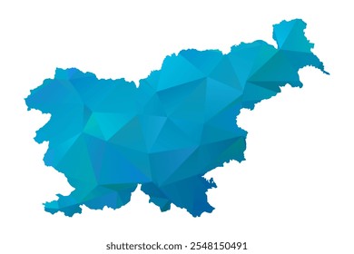 Karte von Slowenien - Blau Polygon Design für Ihre. Vektorgrafik eps 10.