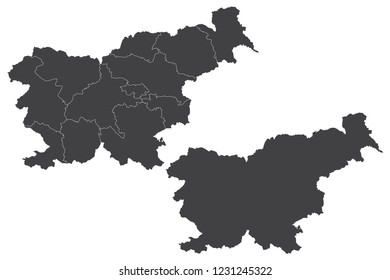 Map - Slovenia Couple Set , Map of Slovenia,Vector illustration eps 10.