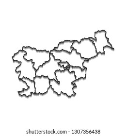 Map of Slovenia - High detailed on white background. Abstract design vector illustration eps 10.