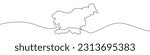 Map of Slovenia icon line continuous drawing vector. One line Map of Slovenia icon vector background. Map of Slovenia icon. Continuous outline of a Map of Slovenia icon.