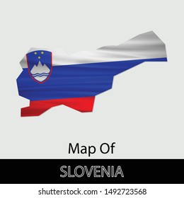 Map of Slovenia, isolated on gray background. Vector illustration