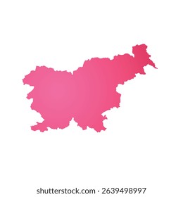 Map of Slovenia, sign silhouette. World Map Globe. Vector Illustration isolated on white background. Europe continent.