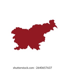 Map of Slovenia, sign silhouette. World Map Globe. Vector Illustration isolated on white background. Europe continent.