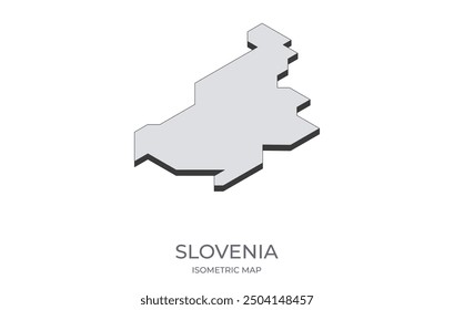Map of the Slovenia in simple isometric form. Illustration of isometric map of the country.