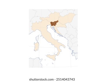 Mapa de Eslovenia en el sur de Europa: Un encanto de esta joya europea con los países vecinos - Perfecto para referencia