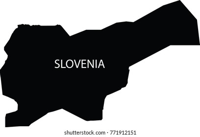 Map of Slovenia vector black on white background