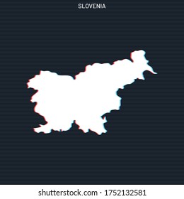Map of Slovenia Vector Design Template On Dark Background.