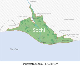 Map of Sochi, Russia