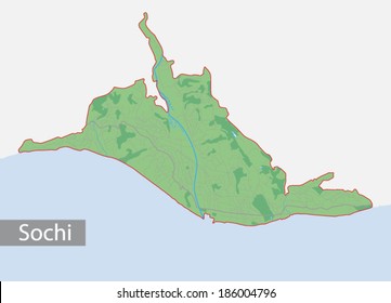 Map of Sochi, Russia