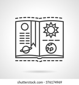 Map of solar system. School tutorials, textbooks. Astronomy. Education and science. Vector icon simple black line style. Single design element for website, business. 