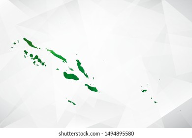 Map of Solomon Island - Green Geometric Rumpled Triangular , Polygonal Design For Your . Vector illustration eps 10