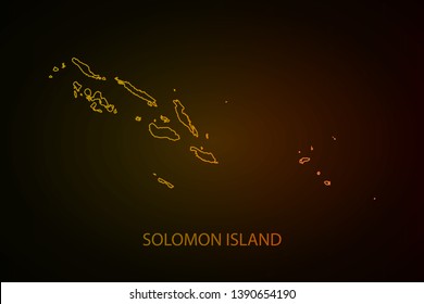Map of Solomon Island.  Vector Illustration EPS10. - Vector