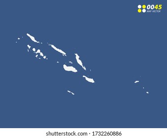 Map of Solomon Island vector on blue