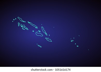 Map of Solomon Island. Wire frame 3D mesh polygonal network line, design sphere, dot and structure. communications map of Solomon Island. Vector Illustration EPS10.