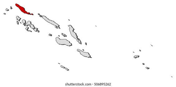 Map - Solomon Islands, Choiseul