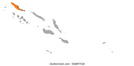 Map - Solomon Islands, Choiseul