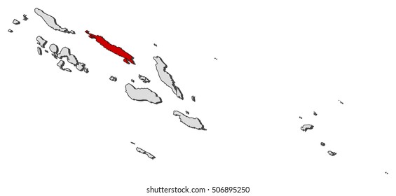 Map Solomon Islands Isabel Stock Vector (Royalty Free) 506895250 ...