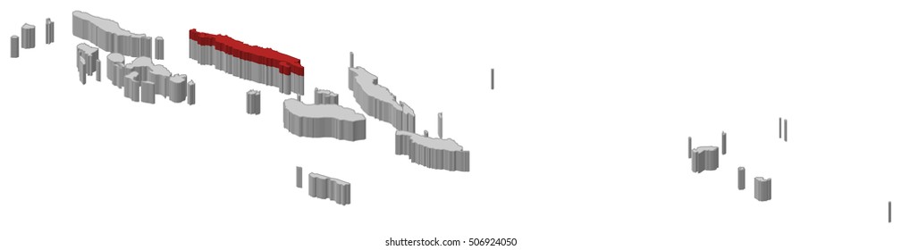 Map - Solomon Islands, Isabel - 3D-Illustration