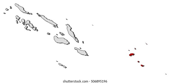 Map - Solomon Islands, Temotu