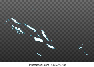 Map of Solomon Islands. Vector illustration on transparent background. Items are placed on separate layers and editable. Vector illustration eps 10.