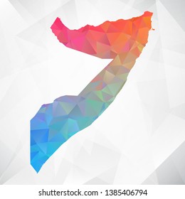 Map of Somali. Colorful Geometric Rumpled Triangular , Polygonal Design For Your . Vector illustration eps 10.