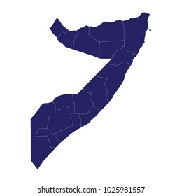 Map of Somalia - Blue Geometric Rumpled Triangular , Polygonal Design For Your . Vector illustration eps 10.