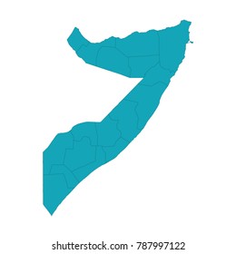 Map of Somalia, map - blue geometric rumpled triangular low poly style gradient graphic background , polygonal design for your . Vector illustration eps 10.