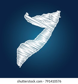 Map of Somalia, Drawing map on blackboard of Somalia. drawn on chalkboard with scribbled map of Somalia can be use for education. vector illustration.