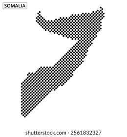 The map of Somalia features a dotted outline, highlighting its geographic shape against a simple background for a clean presentation.