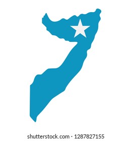 map of Somalia with flag inside. Somalia map vector illustration