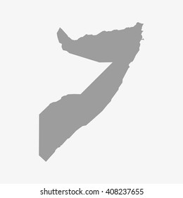Map  of Somalia in gray on a white background